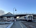 NJT Santa Train heading east past Lincoln Park Station with a NJT Comet V Cab Car leading